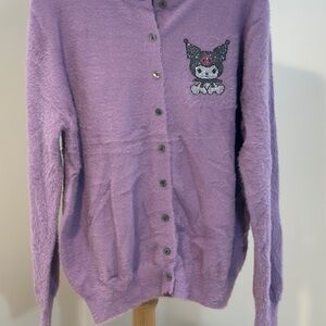Purple Women's Sweater with Character Design
